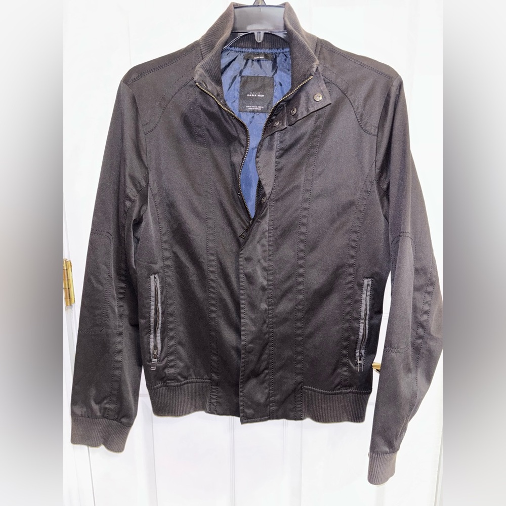 ZARA Man BASIC Bomber Style Jacket – Size XL – Black